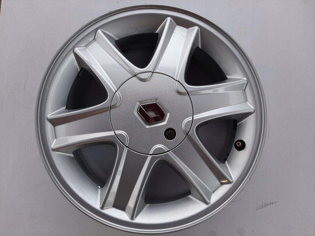 1x Alufelge 15 Zoll 6.0" 4x100 50ET Glanz Silber 8200659138 Renault Modus