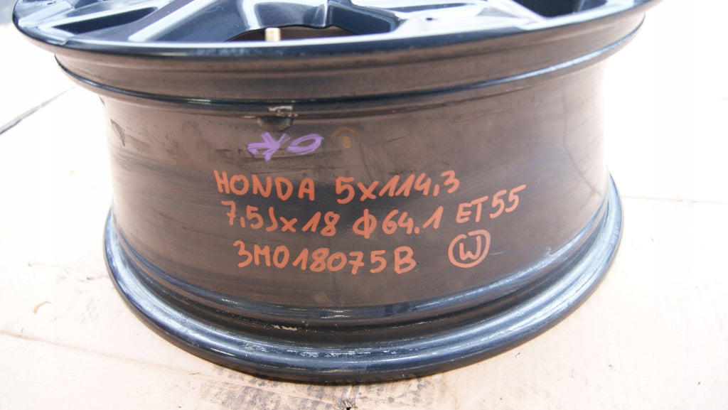 1x Alufelge 18 Zoll 7.5" 5x114.3 55ET 3M018075B Honda Hr-V Rim Wheel