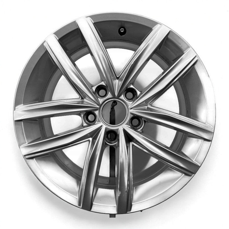 1x Alufelge 16 Zoll 6.5" 5x112 46ET Glanz Silber 5G0601025 Vw Rim Wheel