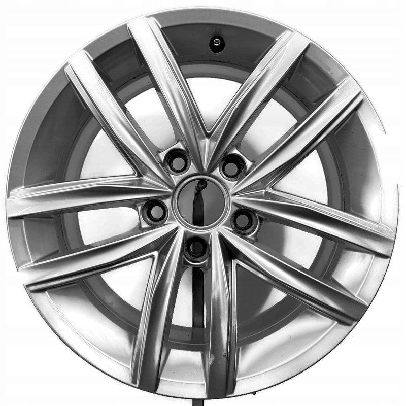 1x Alufelge 16 Zoll 6.5" 5x112 46ET Glanz Silber 5G0601025 Vw Rim Wheel