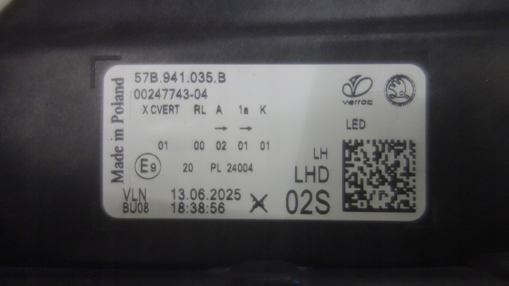 Frontscheinwerfer Skoda Karoq 57B941035B LED Links Scheinwerfer Headlight SCH1348162040we