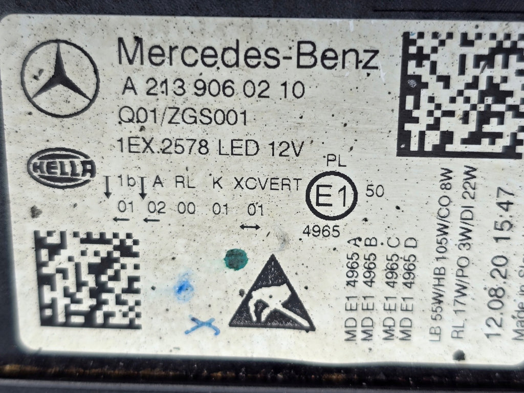 Frontscheinwerfer Mercedes-Benz W213 A2139060210 Full LED Rechts Headlight SCH5749650155ky