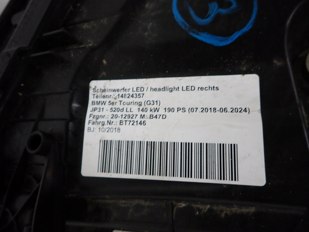 Frontscheinwerfer BMW 5 G31 G30 849911601 LED Rechts Scheinwerfer Headlight SCH5864552019ph