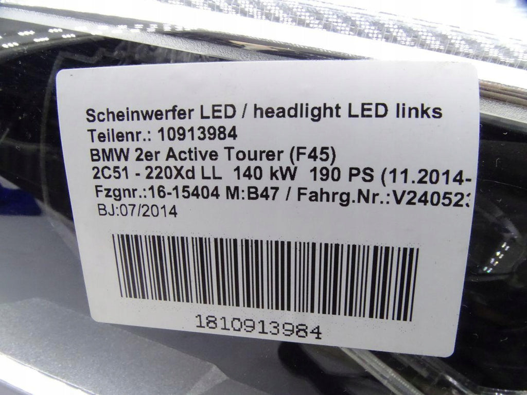 Frontscheinwerfer BMW 2 Active Tourer F45 7409109 030129023104 LED Links SCH3257150842xf