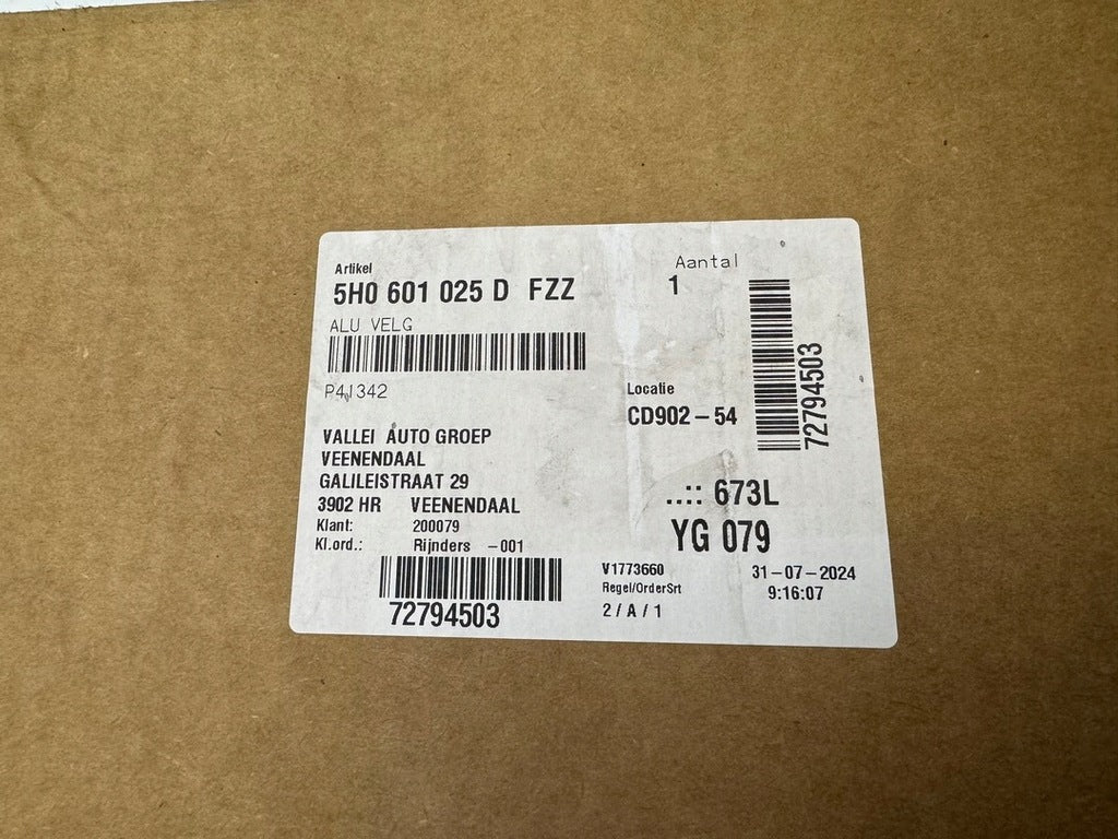 1x Alufelge 17 Zoll 7.5" 5x112 51ET Glanz Schwarz 5H0601025 VW Golf Viii FEL1623974557ge