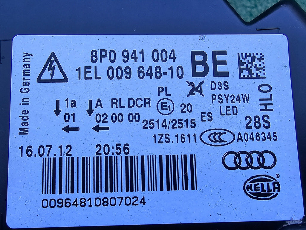 Frontscheinwerfer Audi A3 8P0941004 LED Rechts Scheinwerfer Headlight SCH4133271413mo