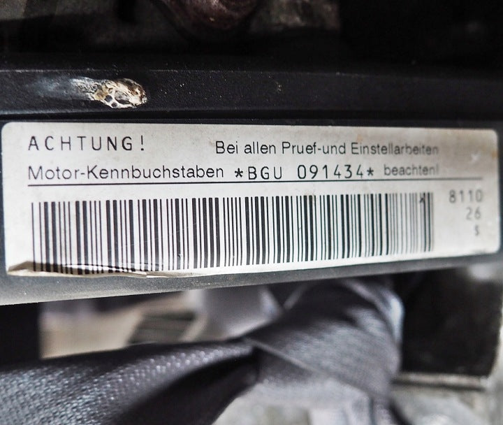 Motor Audi Seat Skoda VW I BGU 1.6 75kW Benzin Engine Unkomplett MOT4161121809ae