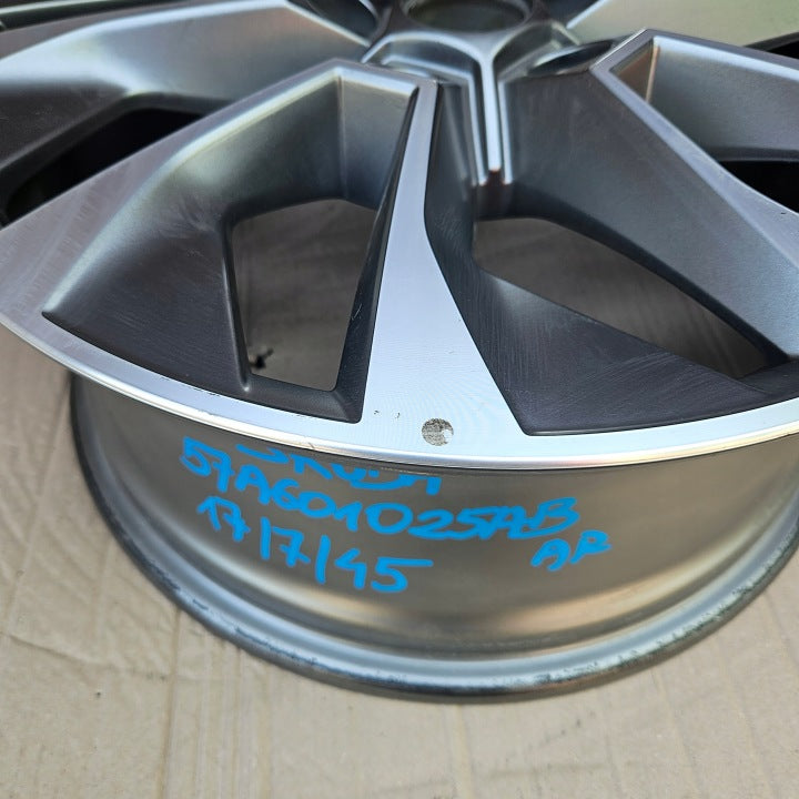 1x Alufelge 17 Zoll 7.0" 5x112 45ET Schwarz 57A601025AB Skoda Karoq Rim Wheel FEL4839864764kz