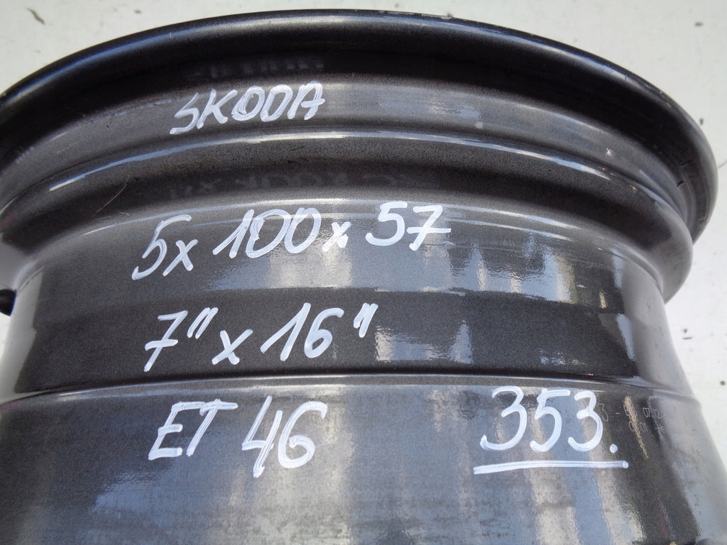 1x Alufelge 16 Zoll 7.0" 5x100 46ET Glanz Graphit 5JA601025P Mg Rapid Rim Wheel