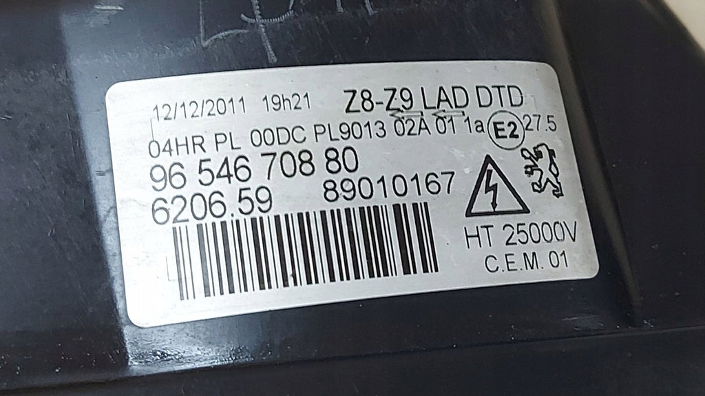 Frontscheinwerfer Peugeot 607 9654670880 Xenon Rechts Scheinwerfer Headlight SCH4496710749kq