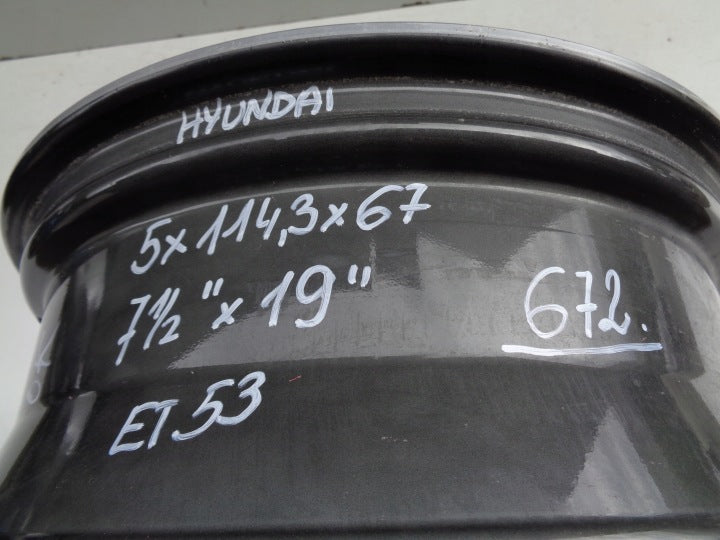 1x Alufelge 19 Zoll 7.5" 5x114.3 53ET 52910-D7410 Hyundai I Rim Wheel FEL3382523098qa