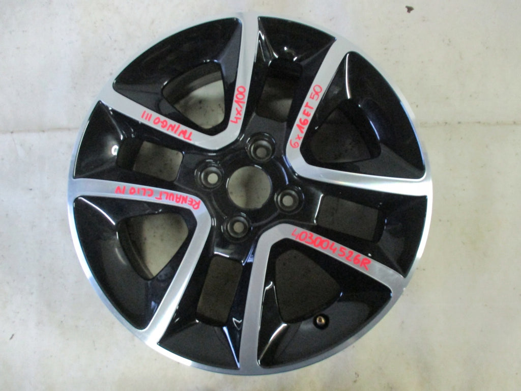 1x Alufelge 16 Zoll 6.0" 4x100 403004526R Renault Clio IV Twingo Rim Wheel FEL1000863990ss