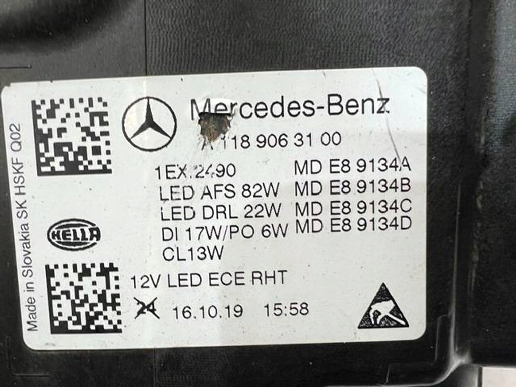 Frontscheinwerfer Mercedes-Benz Cla A1189063100 Links Scheinwerfer Headlight SCH7799099054oc