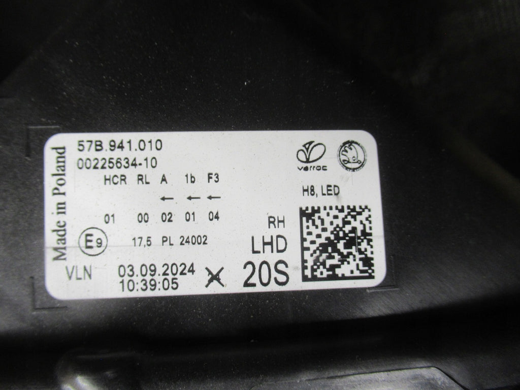 Frontscheinwerfer Skoda Karoq 57B941010 LED Rechts Scheinwerfer Headlight SCH1142003736st