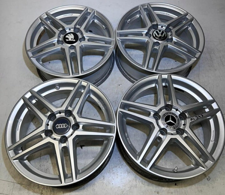 4x Alufelge 16 Zoll 6.5" 5x112 38ET Glanz Silber KBA52323 Rim Wheel FEL6269339980bc