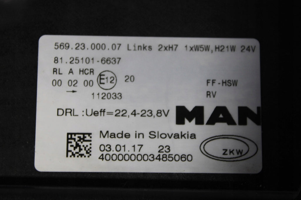 Frontscheinwerfer Man 25101-6637 8125101-6637 Links Scheinwerfer Headlight SCH7181067356uq