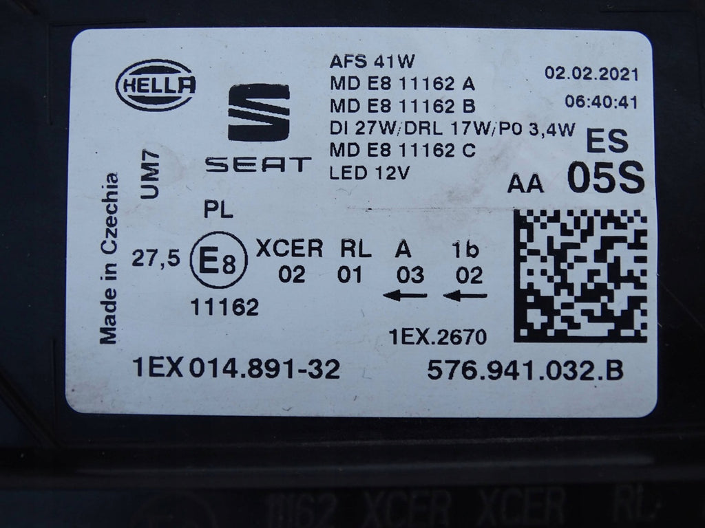 Frontscheinwerfer Seat Ateca 576941032B Full LED Ein Stück (Rechts oder Links)