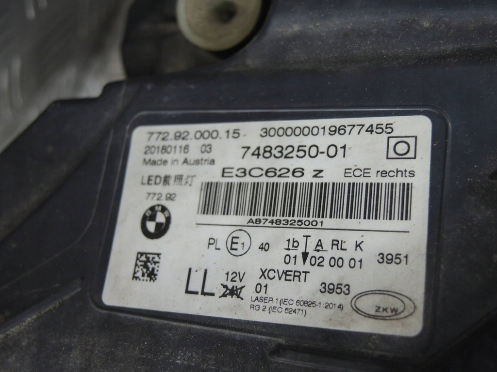 Frontscheinwerfer BMW 7 G11 G12 7483250 Laser Rechts Scheinwerfer Headlight SCH2489850976uh