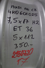 Laden Sie das Bild in den Galerie-Viewer, 1x Alufelge 17 Zoll 7.5" 5x112 36ET 4K0601025 Audi A6 C8 Rim Wheel FEL1246854222gi
