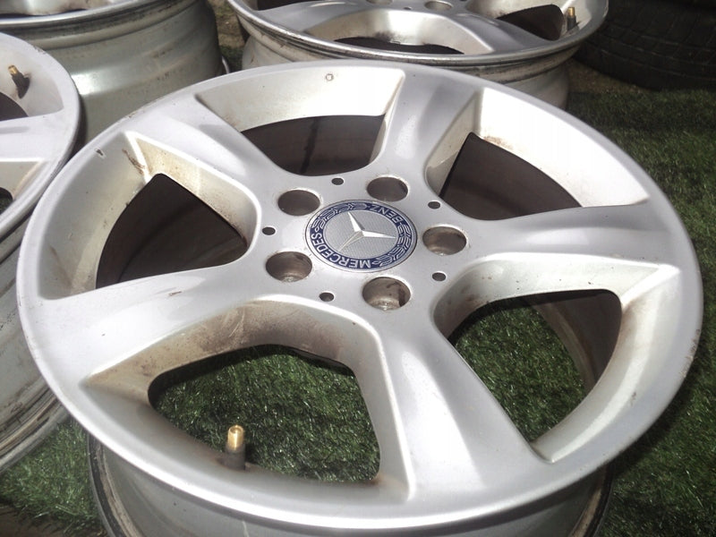 4x Alufelge 16 Zoll 7.0" 5x112 31ET Glanz Weiß Mercedes-Benz Rim Wheel FEL8704107803nh