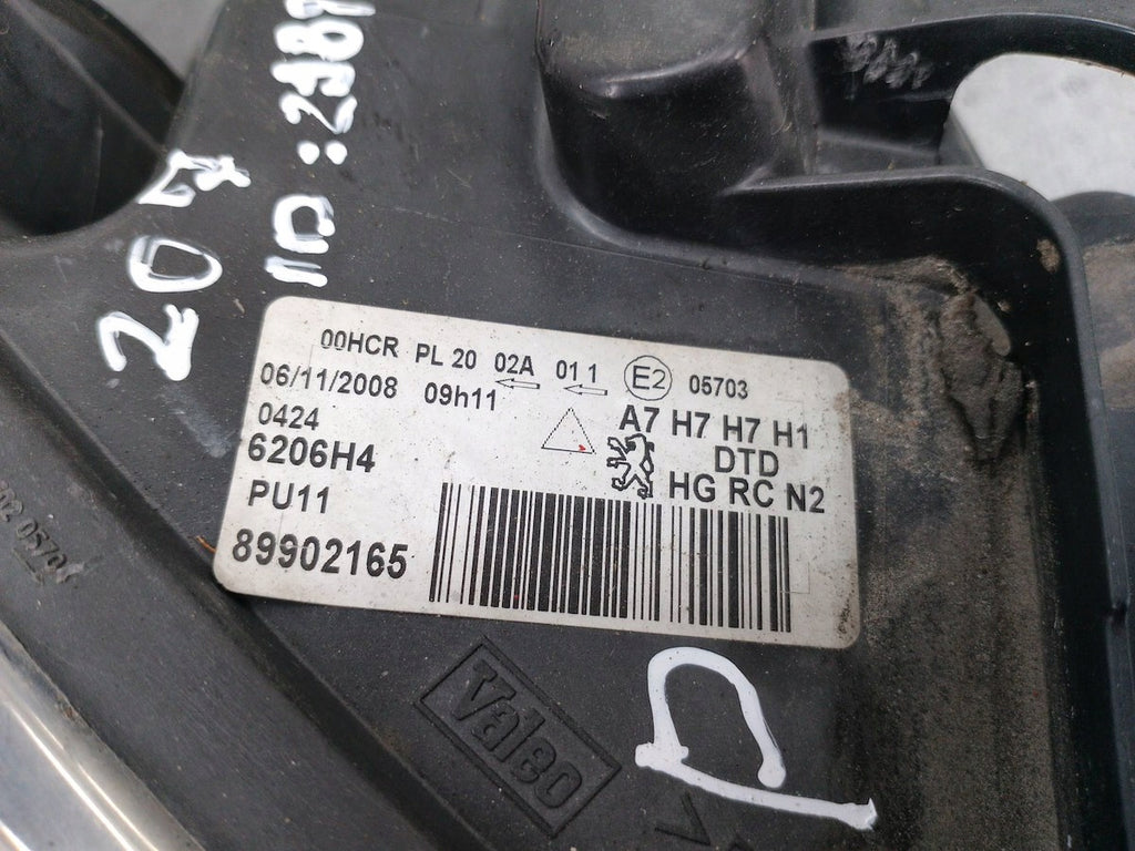 Frontscheinwerfer Peugeot 207 89902165 Rechts Scheinwerfer Headlight SCH4581060420du
