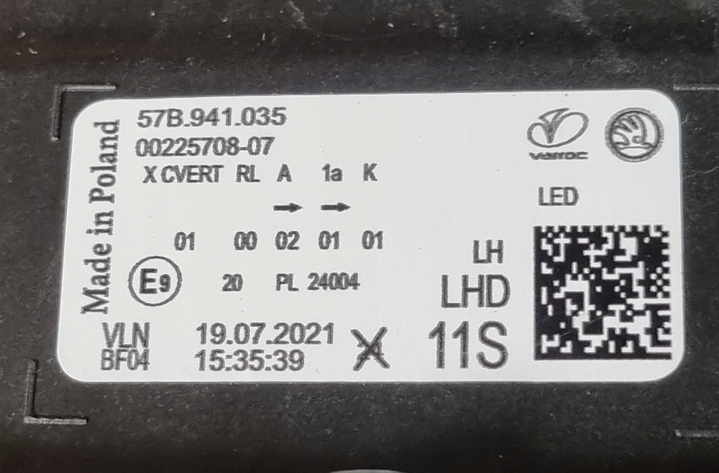 Frontscheinwerfer Skoda Karoq 57B941035 LED Links Scheinwerfer Headlight SCH9894605537kb