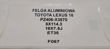 Load image into Gallery viewer, 1x Alufelge 18 Zoll 7.5" 5x114.3 35ET PZ406-X3670 Lexus Rim Wheel FEL7119736044mi