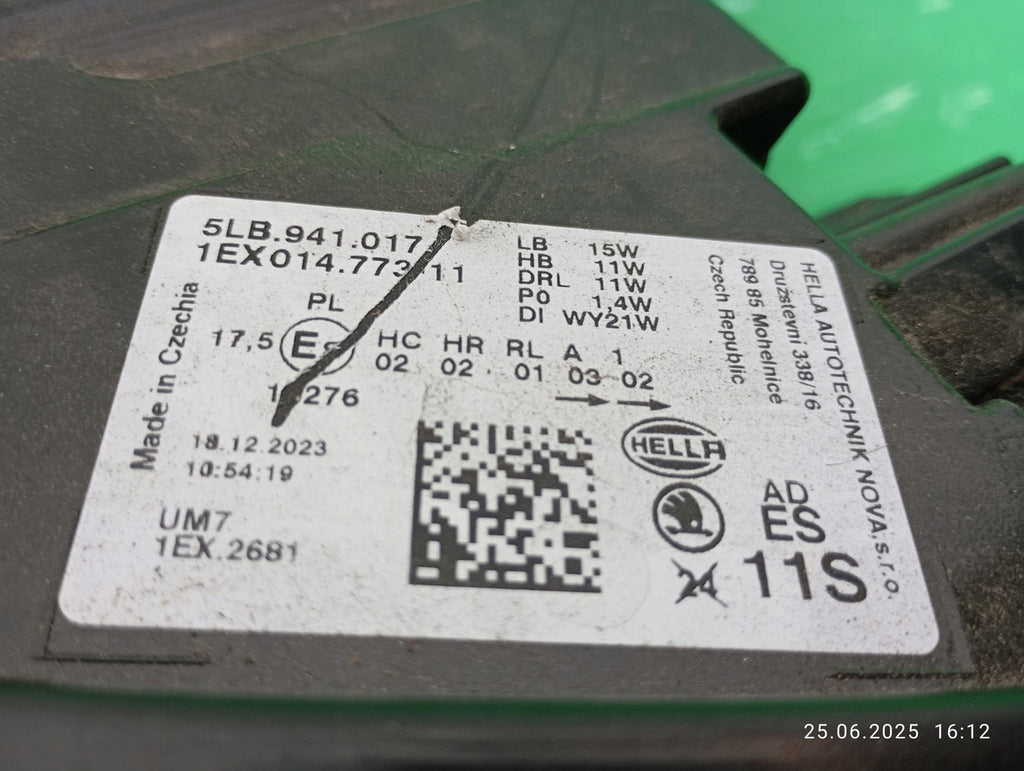 Frontscheinwerfer Skoda Enyaq 5LB941017 LED Ein Satz Scheinwerfer Headlight