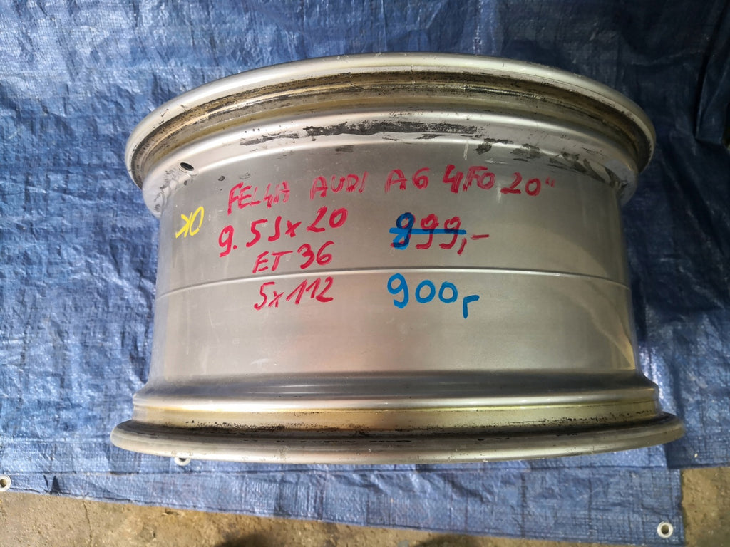 1x Alufelge 20 Zoll 9.5" 5x112 36ET 4F0601025DA Audi A6 Rim Wheel FEL9463178195fh