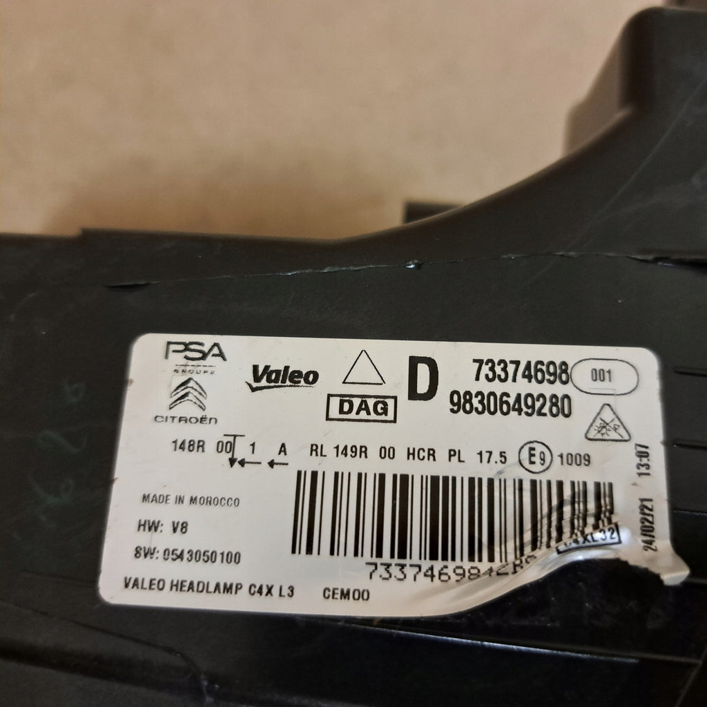 Frontscheinwerfer Citroën C4 9830649280 Full LED Rechts Scheinwerfer Headlight