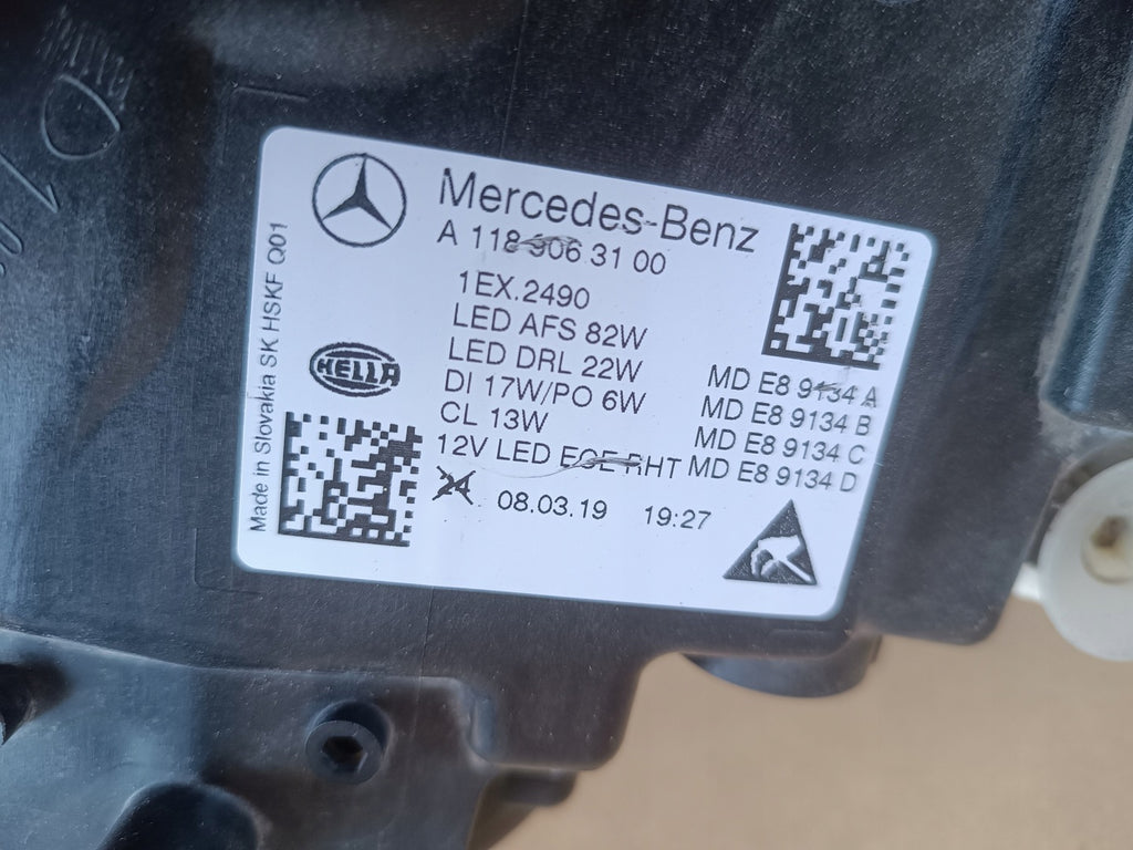 Frontscheinwerfer Mercedes-Benz Cla A1189063100 Links Scheinwerfer Headlight