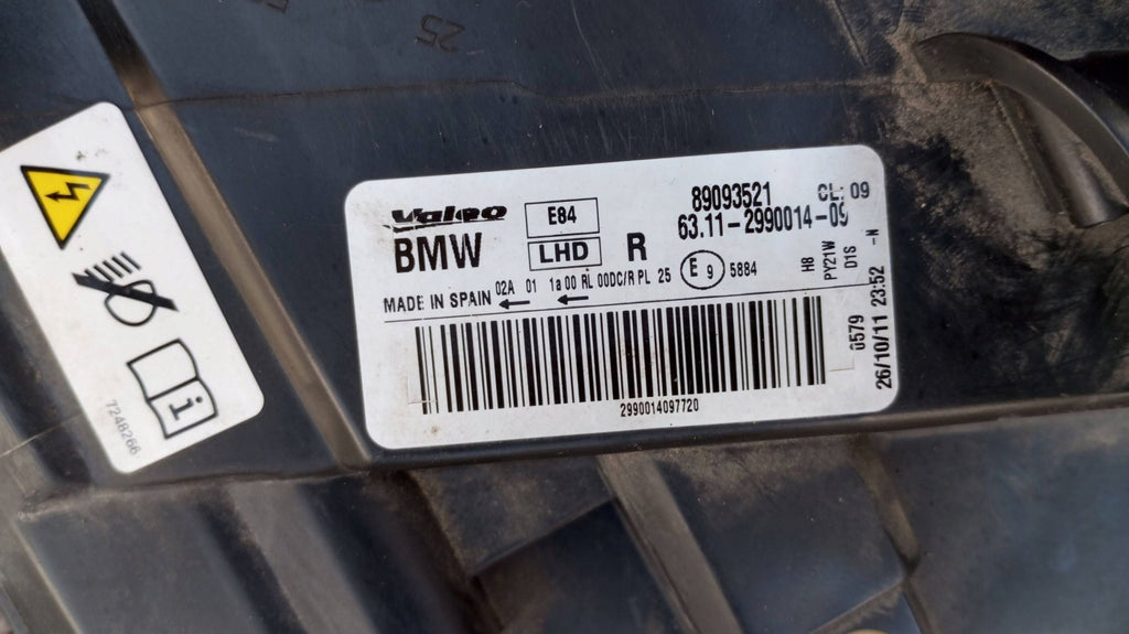 Frontscheinwerfer BMW E84 89093521 Rechts Scheinwerfer Headlight SCH9628282490wk