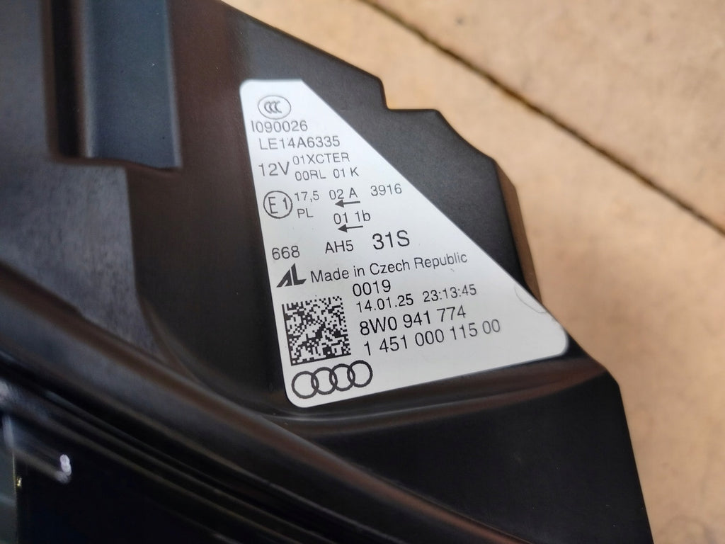 Frontscheinwerfer Audi A4 B9 8W0941774 Full LED Rechts Scheinwerfer Headlight SCH9741717602lr