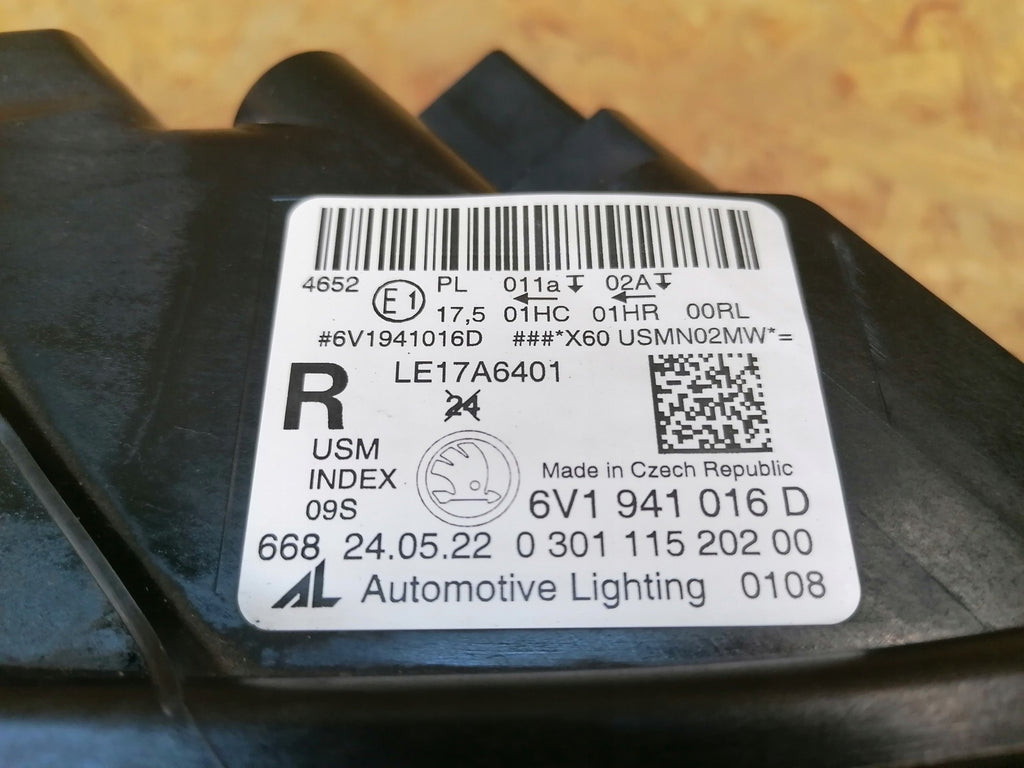 Frontscheinwerfer Skoda Fabia III 6V1941016D LED Rechts Scheinwerfer Headlight SCH2697822170xi