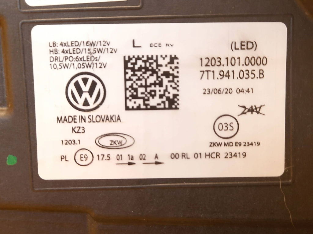 Frontscheinwerfer VW Transporter 7T1941035B Full LED Links Headlight