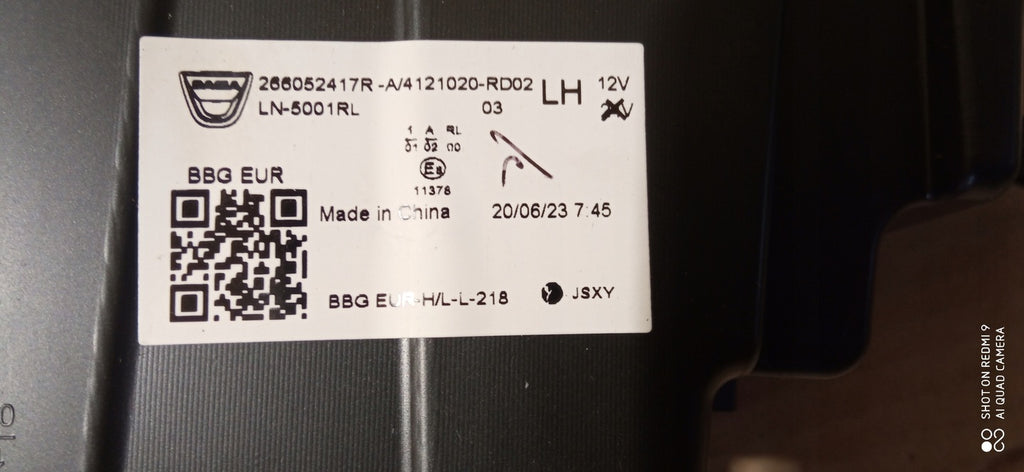 Frontscheinwerfer Dacia Spring 266052417R LED Ein Stück (Rechts oder Links)