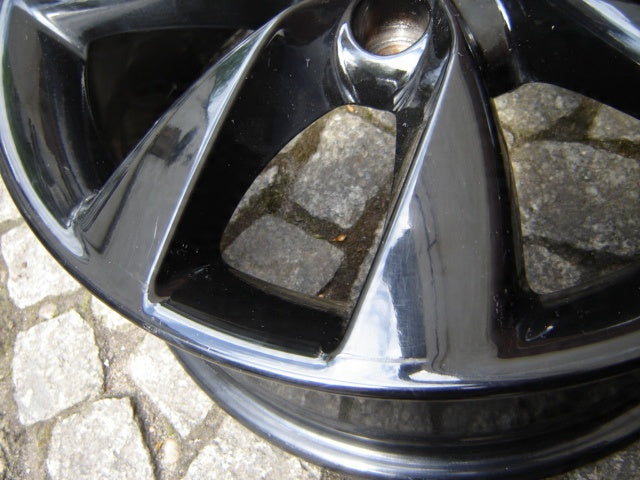 1x Alufelge 16 Zoll 6.5" 4x100 40ET Glanz Schwarz Opel Corsa Rim Wheel