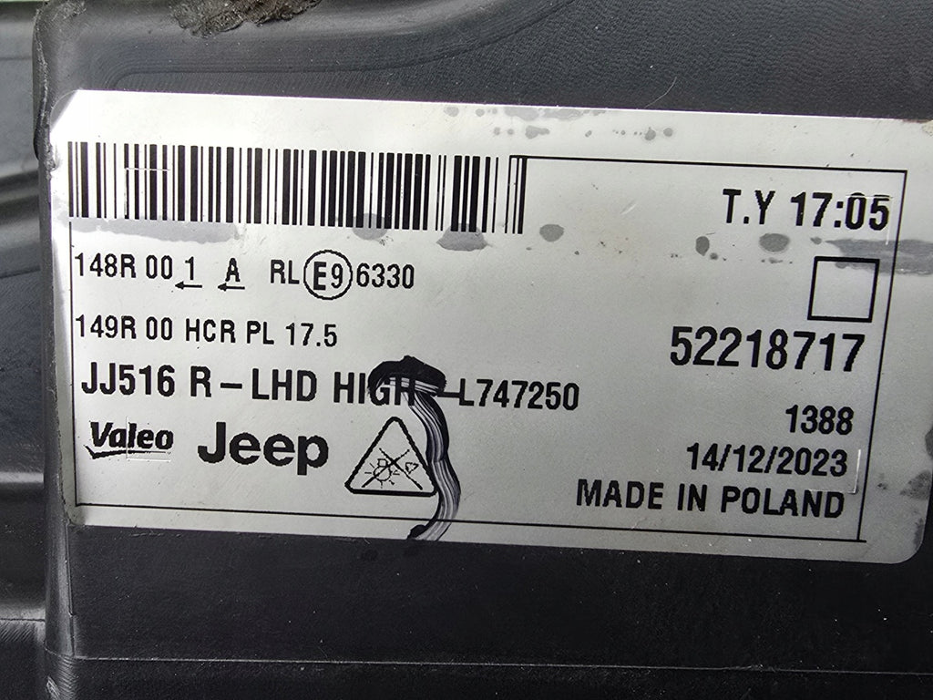 Frontscheinwerfer Jeep 52218717 52218721 Ein Satz Scheinwerfer Headlight SCH9501349584rn
