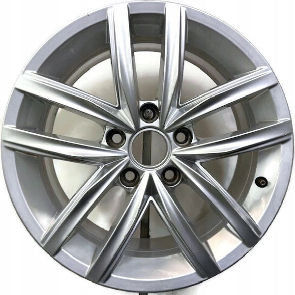 1x Alufelge 16 Zoll 6.5" 5x112 46ET Glanz Silber 5G0601025 Vw Rim Wheel