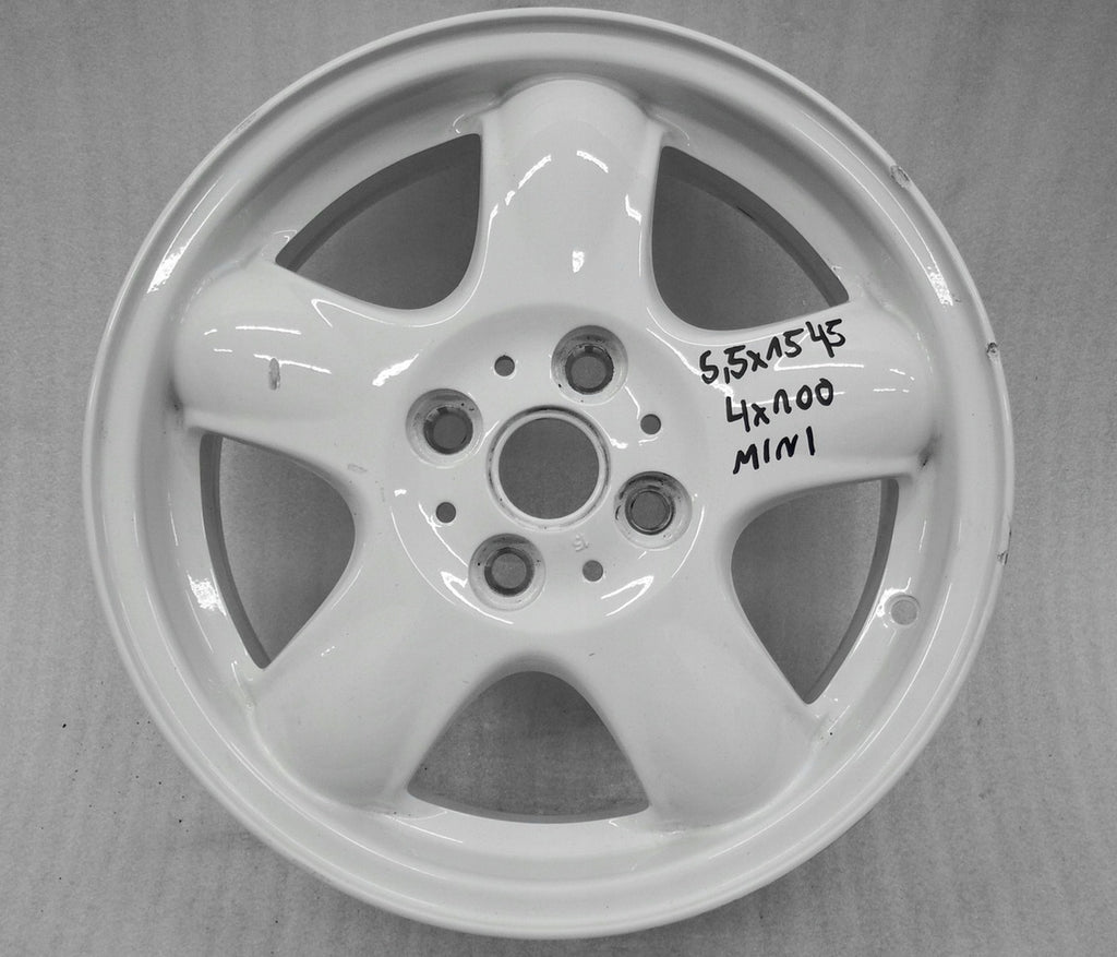 1x Alufelge 15 Zoll 5.5" 4x100 45ET Glanz Weiß 6768498 Mini R55 R56 R50 FEL2901967191ww
