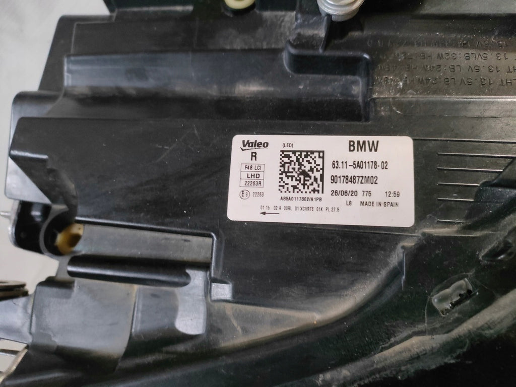 Frontscheinwerfer BMW F48 5A01178-02 Rechts Scheinwerfer Headlight SCH5183390544lk