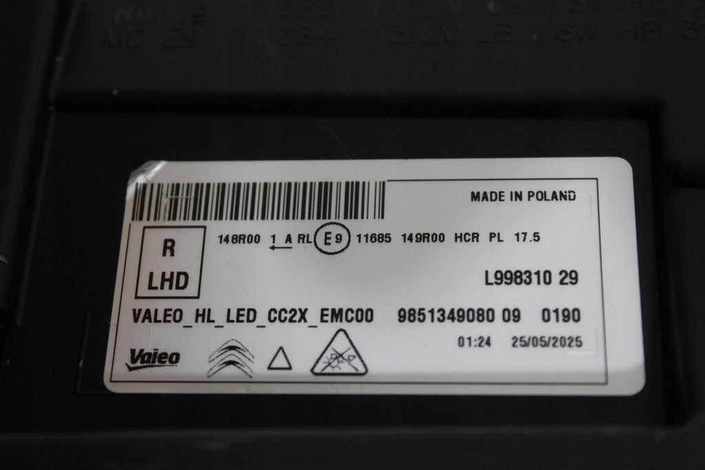 Frontscheinwerfer Citroën C3 I 9851349080 LED Rechts Scheinwerfer Headlight SCH4079806597yf