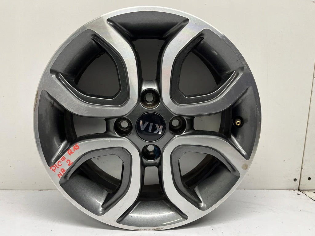 1x Alufelge 15 Zoll 6.0" 4x100 51ET Glanz Graphit 52910-G6300 Kia Picanto FEL1479653468jk