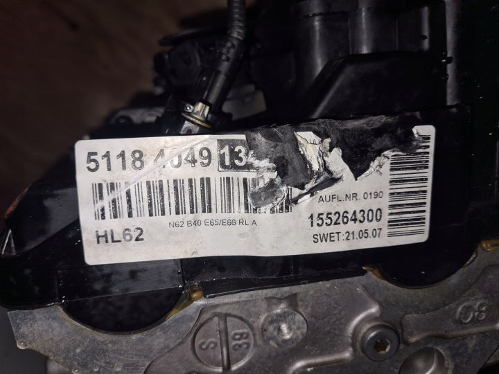 Motor BMW E65 N62B40A 4.0 76TKm 2008 Benzin Engine Komplett MOT2266563398yr