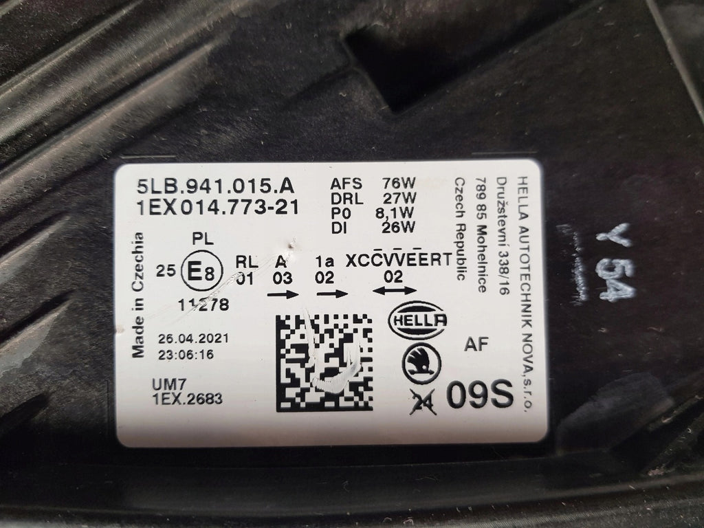 Frontscheinwerfer Skoda Enyaq IV 5LB941015A LED Links Scheinwerfer Headlight