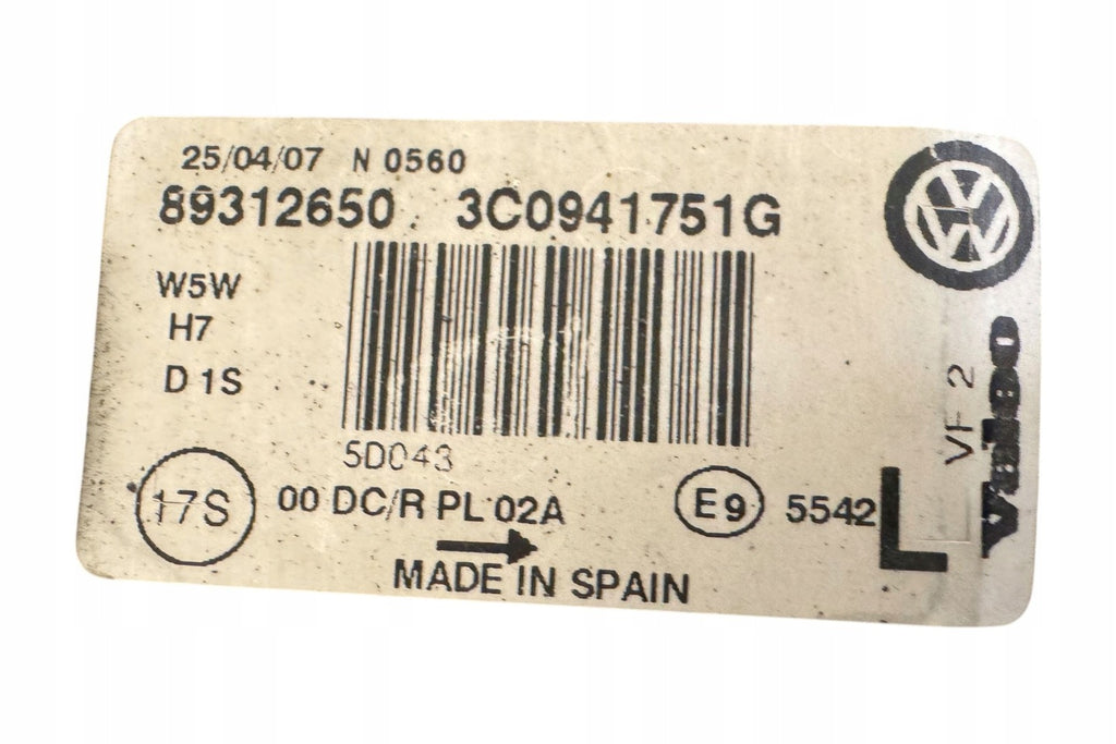 Frontscheinwerfer VW Passat 3C0941751G 89312650 Links Scheinwerfer Headlight SCH9713689723va