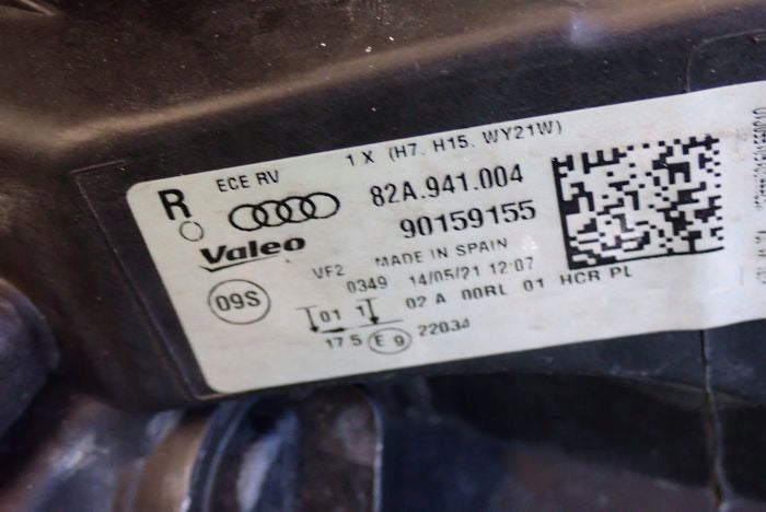 Frontscheinwerfer Audi A1 82A941004 Rechts Scheinwerfer Headlight