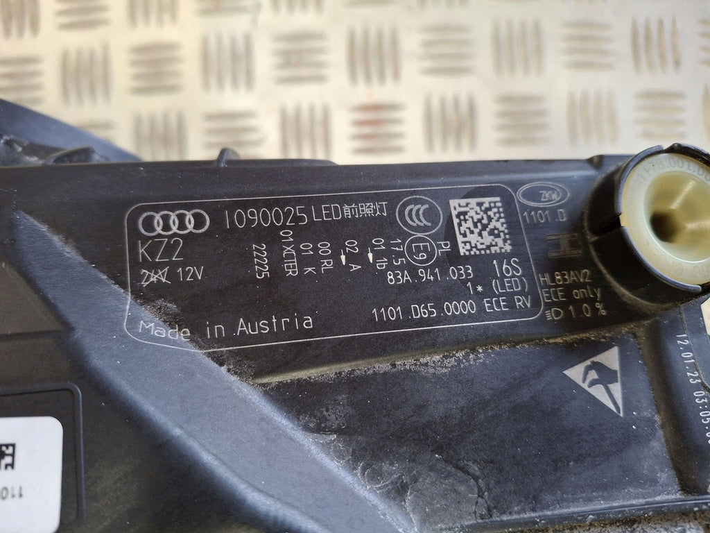 Frontscheinwerfer Audi Q3 83A941033 LED Ein Stück (Rechts oder Links) Headlight