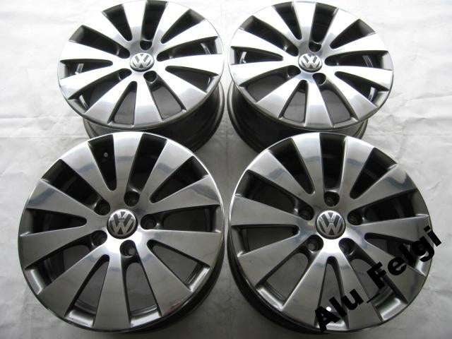 1x Alufelge 16 Zoll 7.0" 5x112 45ET Glanz Graphit 3C0601025C Mg Passat Rim Wheel