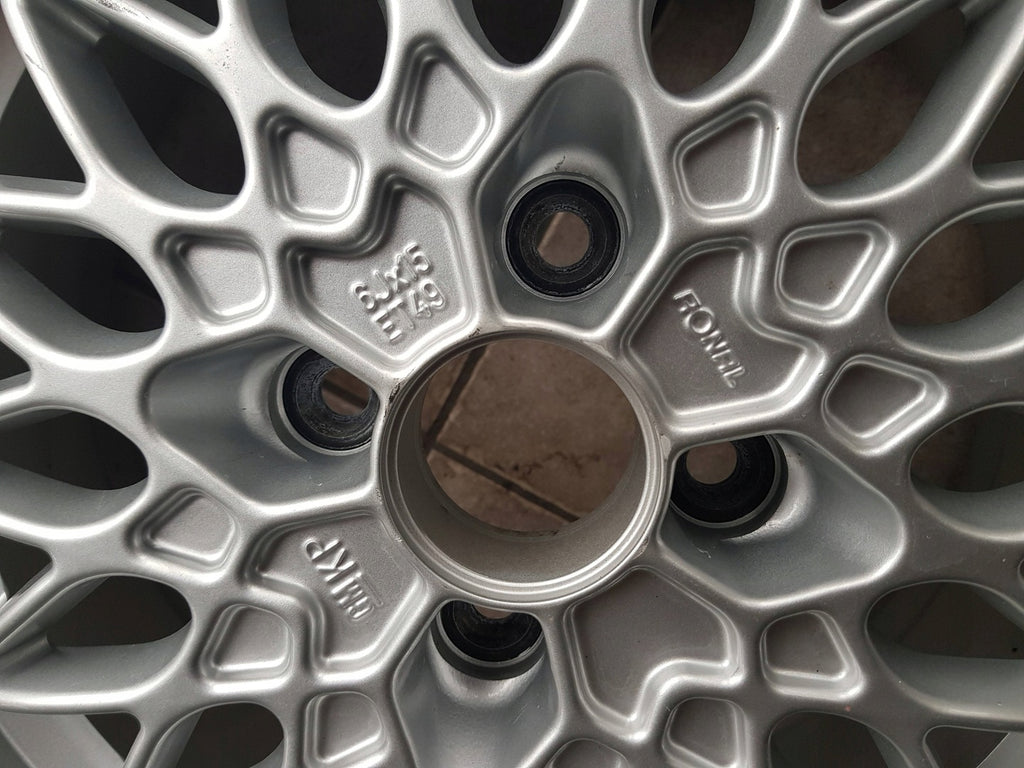 1x Alufelge 15 Zoll 6.0" 4x100 49ET Glanz Silber Opel Rim Wheel